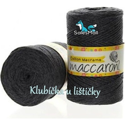 Maccaroni Cotton Macrame šedočerná 37