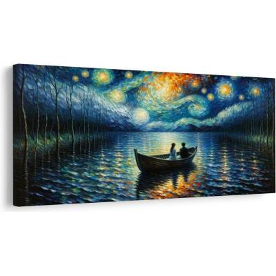 Obraz večerní klid na hladině - 100x50