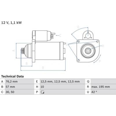 BOSCH 0 986 020 330 Startér (0986020330)