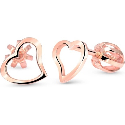 Cutie Jewellery Srdíčkové náušničky z růžového zlata C2760-30-X-4