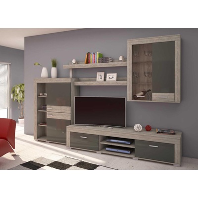 Холна секция Brilliant тъмна сонома и кафе гланц HG