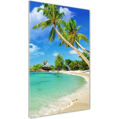 Vertikálny fotoobraz na skle Tropická pláž 50x100 cm