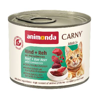 Výhodné balenie animonda Carny Adult 12 x 200 g - Hovädzie, srnčie & brusnice