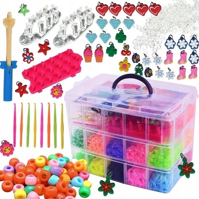 Mega kreativní sada gumiček pro výrobu náramků 15500 kusů XXXL