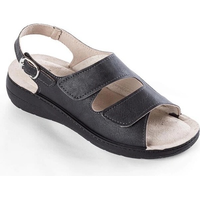 Dámske páskové sandále na kline čierne