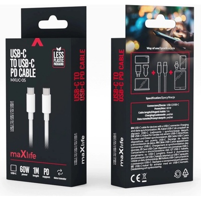 Maxlife MXUC-05 USB-C - USB-C 1m bílý
