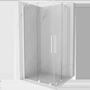 Mexen Velar Двойна плъзгаща се душ кабина 90 x 80 см, прозрачна, бяла (871-090-080-02-20)
