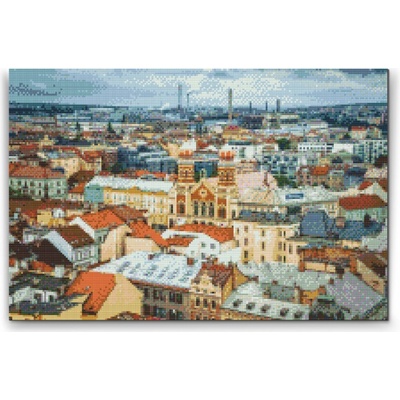 Painting Queens Diamantové malování Výhled na město Plzeň, 40 × 60 cm, bez rámu, hranaté