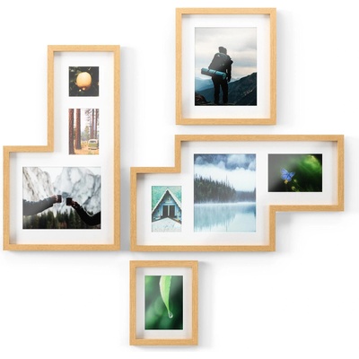 Umbra hk ltd (Канада) Комплект от 4 рамки за снимки umbra mingle gallery - цвят натурално дърво (umbra 1015592-1104)