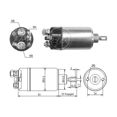 Spínač startéru 0001311050 Bosch 0331302060