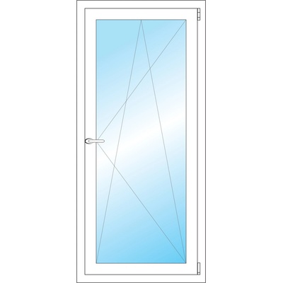 OKNA HNED Plastové okno 64x140 cm (640x1400 mm) bílé otevíravé a sklopné pravé