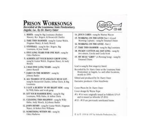 Various : Prison Worksongs CD