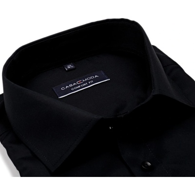 Casa Moda Comfort Fit Twill luxusní košile prodloužený rukáv černá