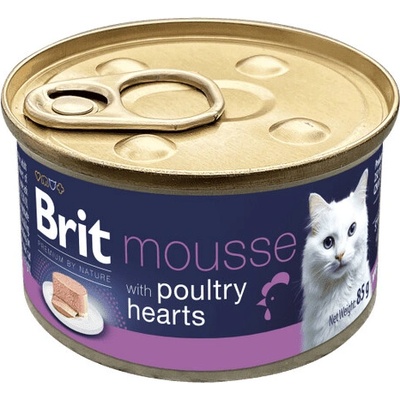 Brit Premium by Nature Cat Mousse with Poultry hearts 85 g