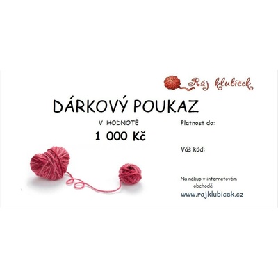 Dárkový poukaz v hodnotě 1000 Kč