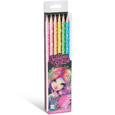 Цветни моливи ц неонови цветове 6 бр - Nebulous Stars