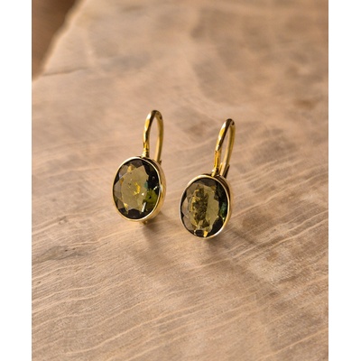 Vltavín Moldavite Zlaté náušnice s vltavínem P2000369010007