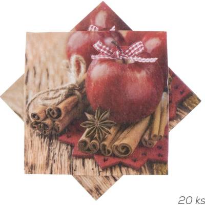 ORION Ubrousek papír jablíčka 20 ks 33x33 cm