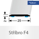 Küberit 442 SK Přechodový profil F4 stříbrná 1 m