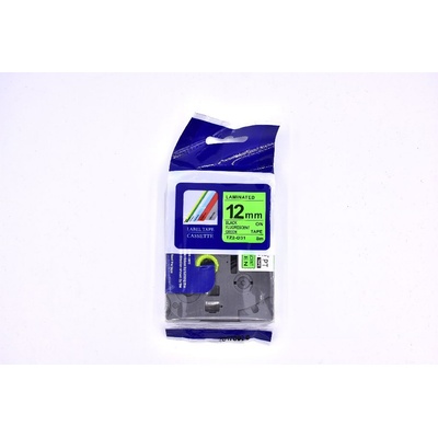 Label Brother TZ-D31 - kompatibilná páska - 12mm, podklad: flourescentná (signálna) zelená/písmo: čierne - laminovaná
