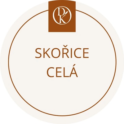 Davídkovo koření Etiketa Skořice celá béžová průměr 4,5 cm 1 ks