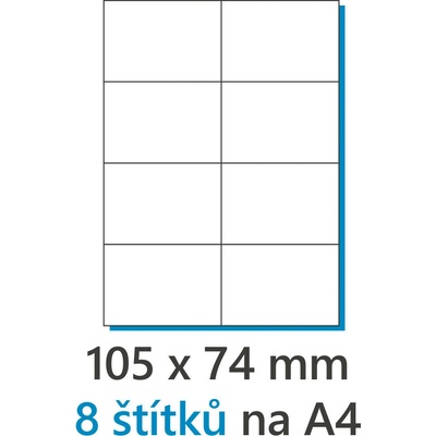 EkoToner etikety Samolepiace 105x74/100 listov A4 biela