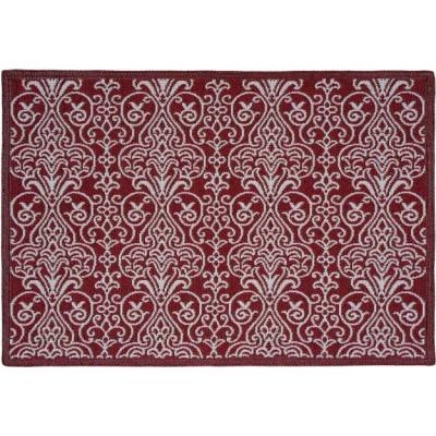 SCANquilt Prestieranie motiv LUREX ornament červená 45x140cm