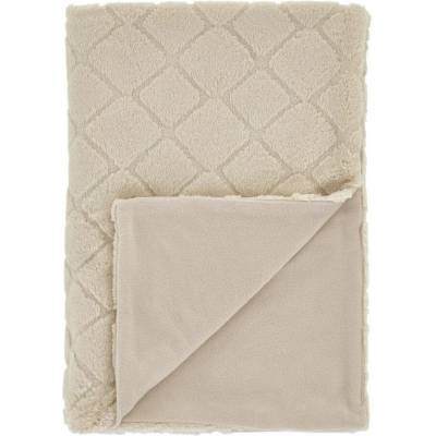 Catherine Lansfield Béžová deka z mikroplyšu Cosy Diamond 130x170
