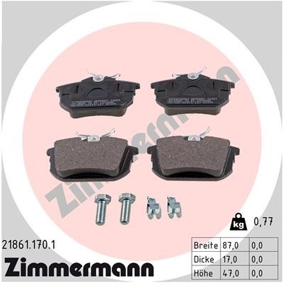 Sada brzdových destiček, kotoučová brzda ZIMMERMANN 21861.170.1 (218611701)
