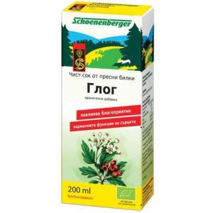 Schoenenberger Био сок от глог, 200 ml, Schoenenberger