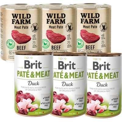 Brit Paté & Meat Duck 3 x 800 g Wild Farm Hovädzia paštéta 3 x 800 g