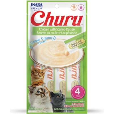 Inaba Churu Cat Snack kurča s príchuťou hrebenatiek 4 x 14 g
