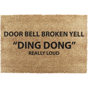 Artsy Mats Изтривалка от кокосови влакна 40x60 cm Yell Ding Dong - Artsy Doormats (TYPO-BELLBROKEN)