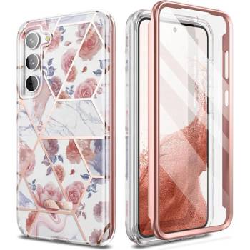 GKK Противоударен Дамски Калъф за SAMSUNG S23, Velar Marble Rose Case, Розов (9490713932360)