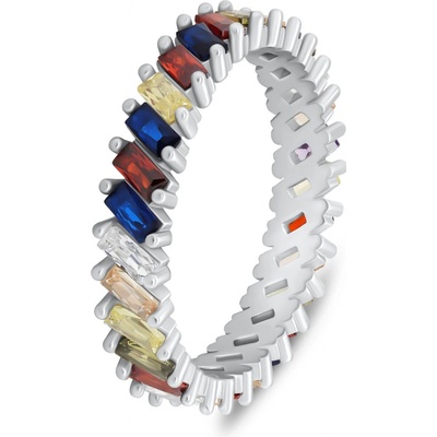 Brilio Silver stříbrný prsten s barevnými zirkony RI128W