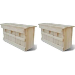 vidaXL Къщички за врабчета 2 бр дърво 44x15, 5x21, 5 см (276008)