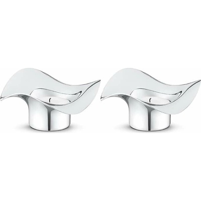 Georg Jensen Svícen na čajovou svíčku Cobra Mirror – set 2 ks, stříbrná barva, kov