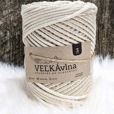 Velká vlna Špagát 3mm Bez s lurexem