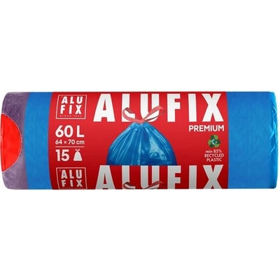 ALUFIX Vrecia na odpadky zaťahovacie 26µm 60 l 15 ks modrá
