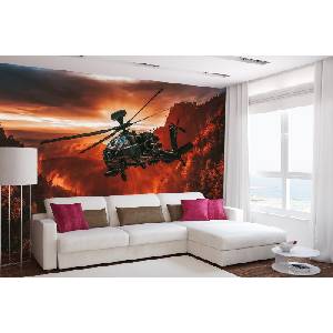 DIMEX ART Самозалепваща се флизелинова фототапета американски хеликоптер 375 x 250 см