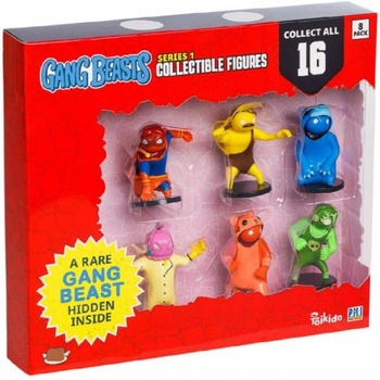 PMI Gang Beasts Collectible Figures - 8 Pack Deluxe Box -including 2 Rare Hidden Characters (s1) (random) (gb2070)