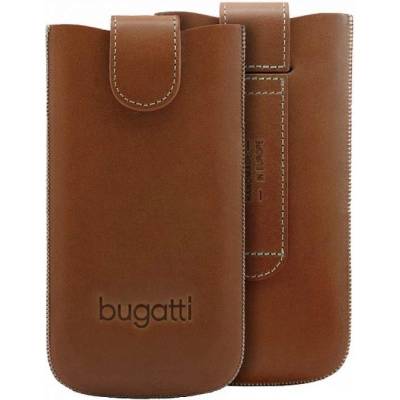 Bugatti SlimCase York 2ML - кожен калъф (естествена кожа) за iPhone 8, iPhone 7, iPhone 6S, Galaxy Alpha, Galaxy S5 mini, HTC One Mini 2 (кафяв)