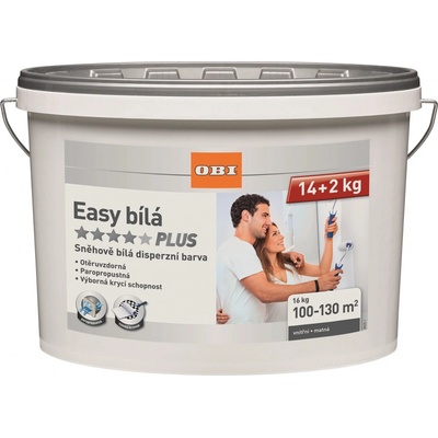 OBI Interiérová barva Easy Plus 14 + 2 kg bílá matná