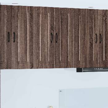 vidaXL Панел за миялна машина Kalmar 2 pcs Кафяв дъб 30 x 31 x 80 см (884669)
