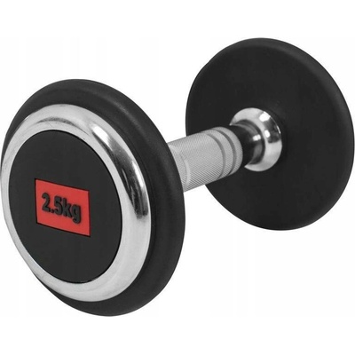 Gorilla Sports Potažené pogumované činky s pevnou váhou 1 x 2,5 kg