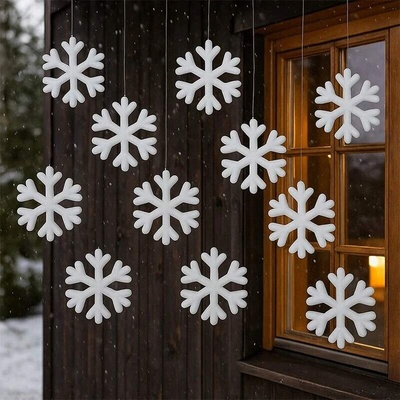 Arpex Hladká snehová Vianočná Guľa 12 cm 12 ks