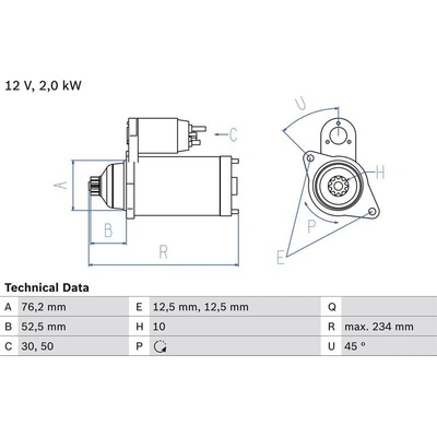 BOSCH 0 986 018 500 Startér (0986018500)