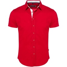 Carisma pánská košile krátký rukáv slim fit 9102 červená