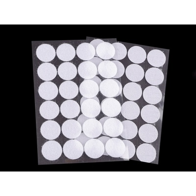 Suchý zip samolepicí kolečka Ø25 mm Varianta: 1 bílá, Balení: 1 karta