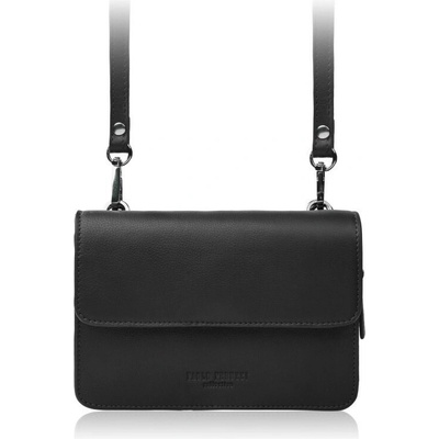 Čierna dámska kožená crossbody kabelka 2 v 1 Cornelia